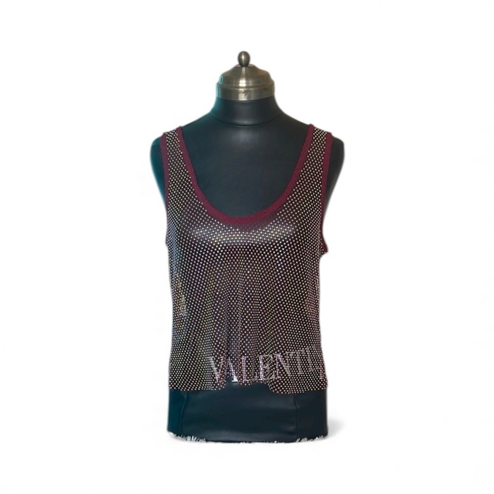 Burgundy and Gold Women's Top